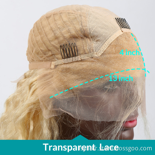 Russian Blonde 613 Colour Deep Wave 100% Virgin Human Hair Weave with Frontal